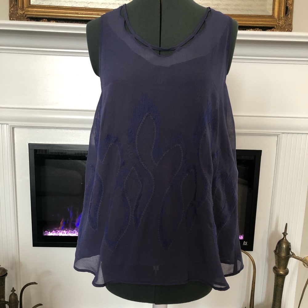 Purple Sleeveless Blouse - Size S